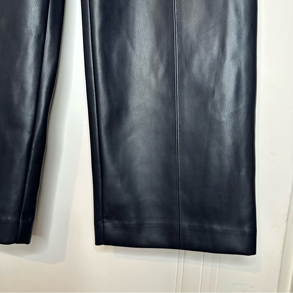 Ann Taylor Navy Faux Leather Trousers size 2 - Picture 3 of 11